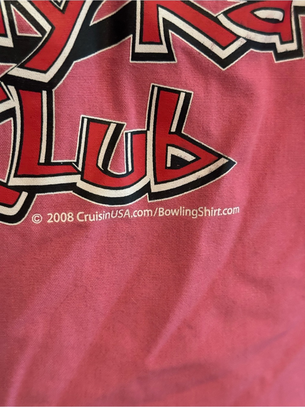 Kitty Kat Club Pink 50’s Style Bowling Shirt with Black Trim - Picture 5 of 7